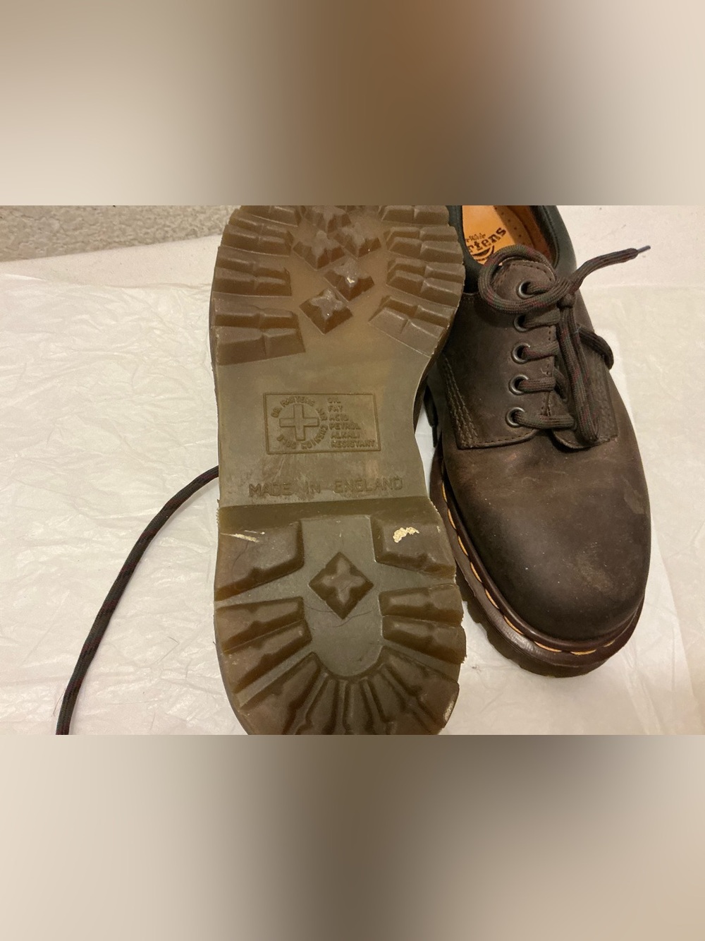 Dr. Martens 8053 Crazy Horse Leather Casual Shoes in dark brown size 8 England - Picture 6 of 10